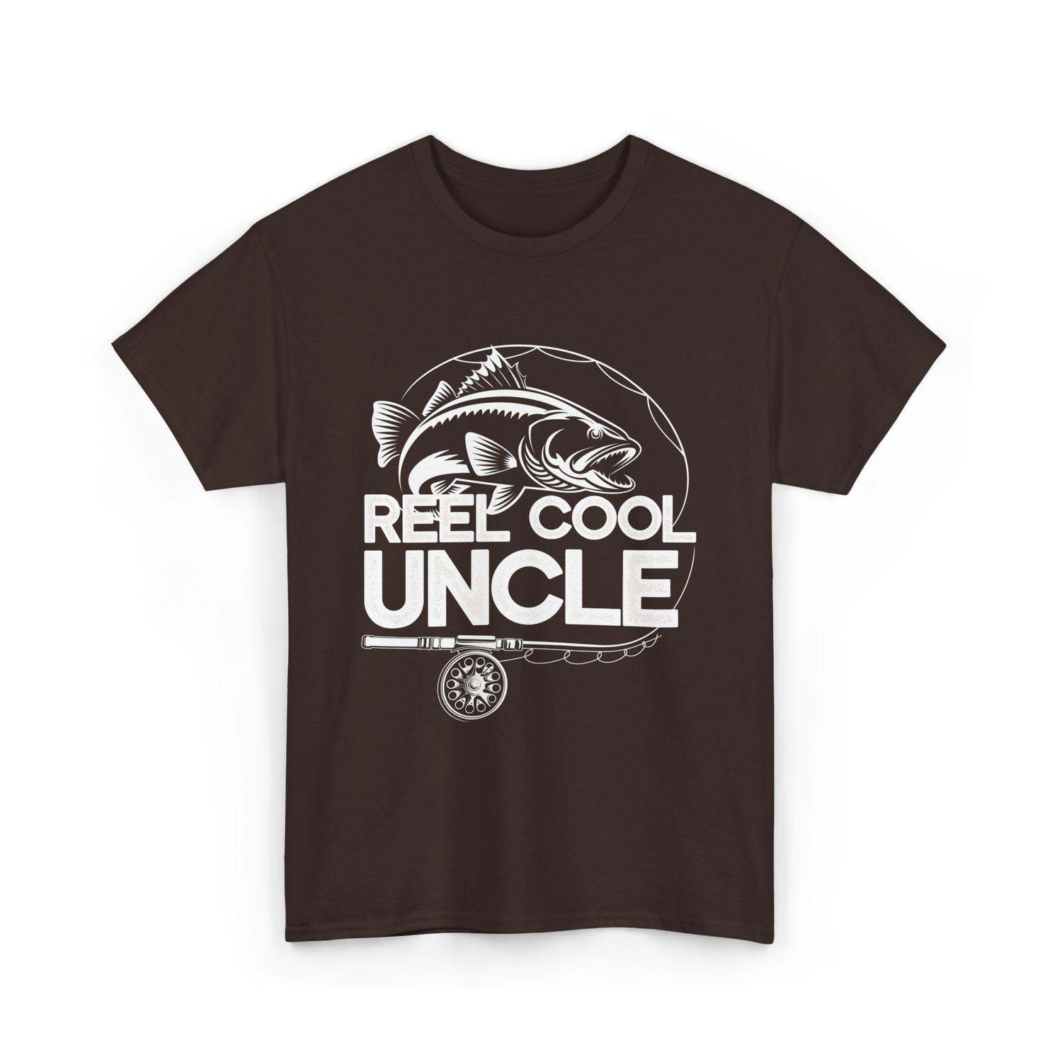 Reel Cool Uncle Fishing Uncle T-Shirt - Dark Chocolate