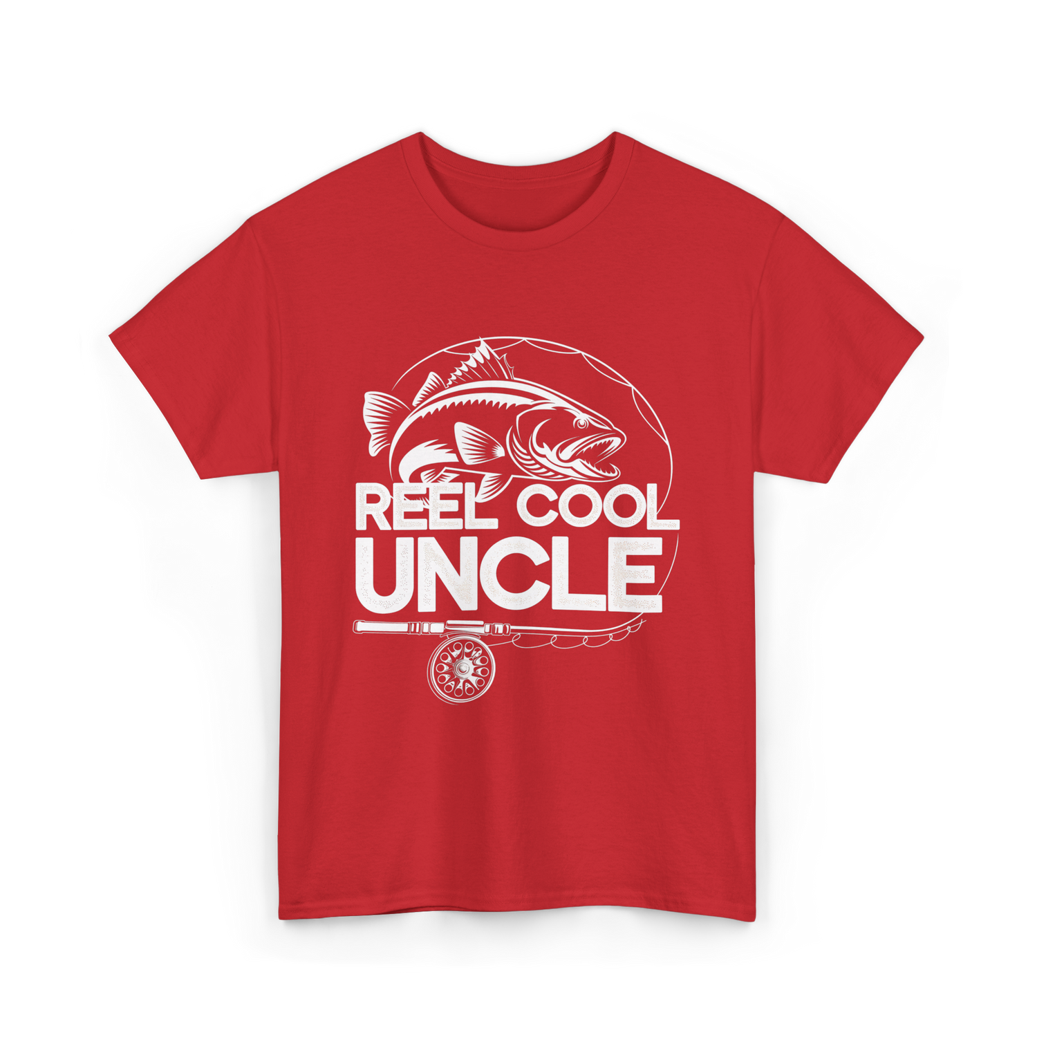 Reel Cool Uncle Fishing Uncle T-Shirt - Red
