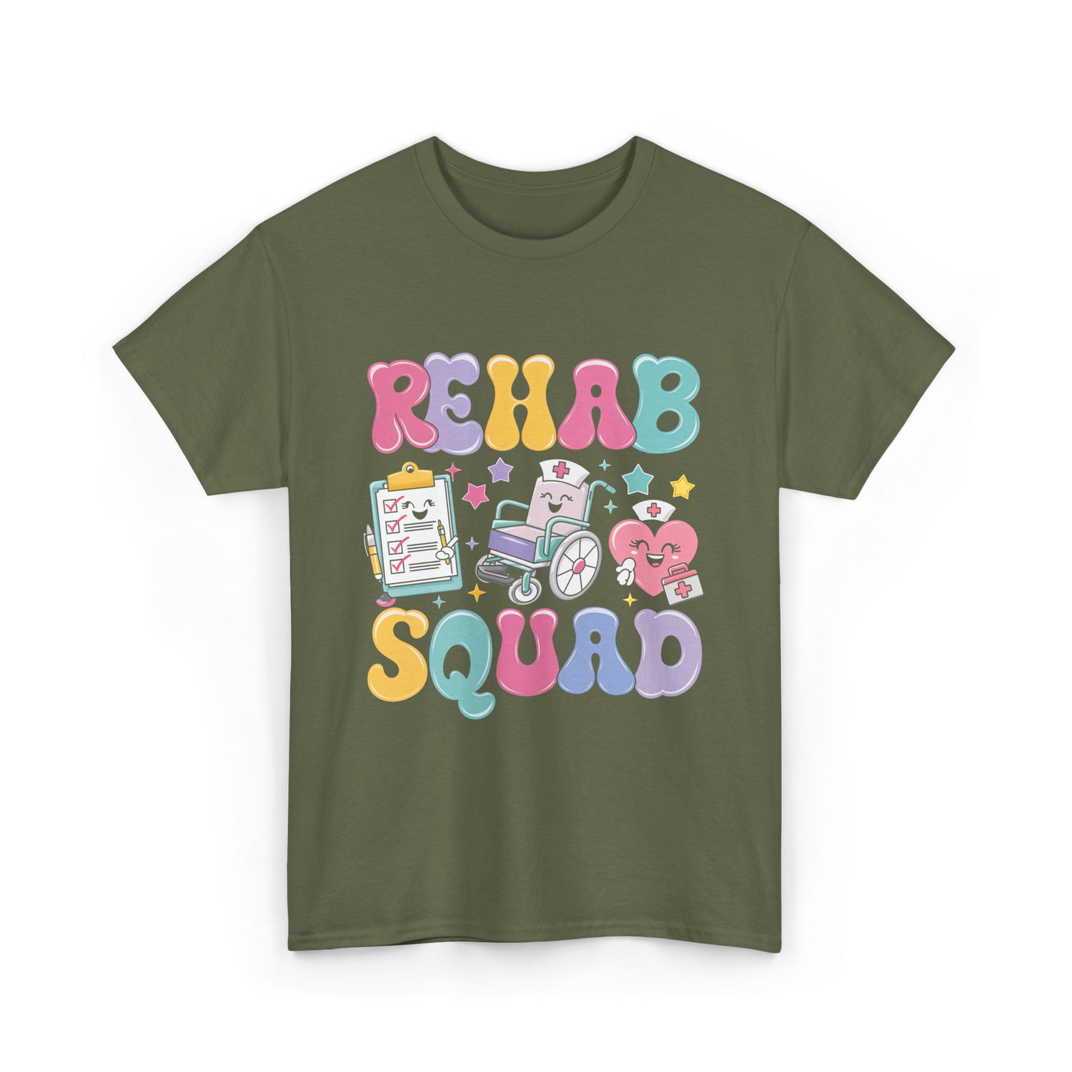 Rehab Squad Rehabilitation Team T-Shirt - Military Green