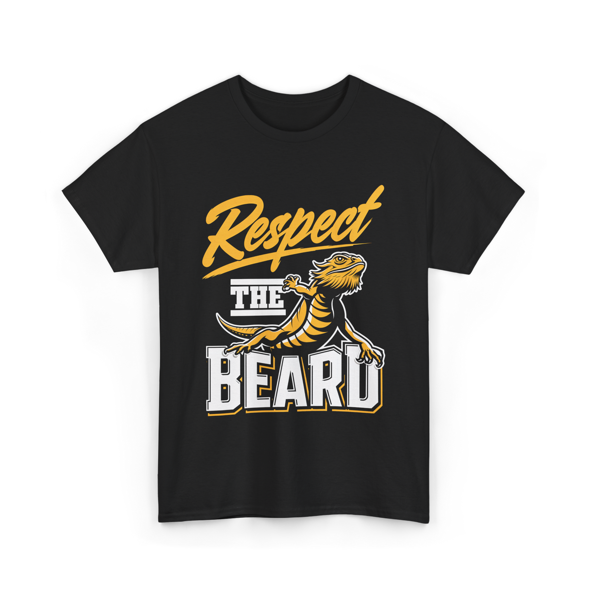 Respect The Beard Bearded Dragon T-Shirt - Black