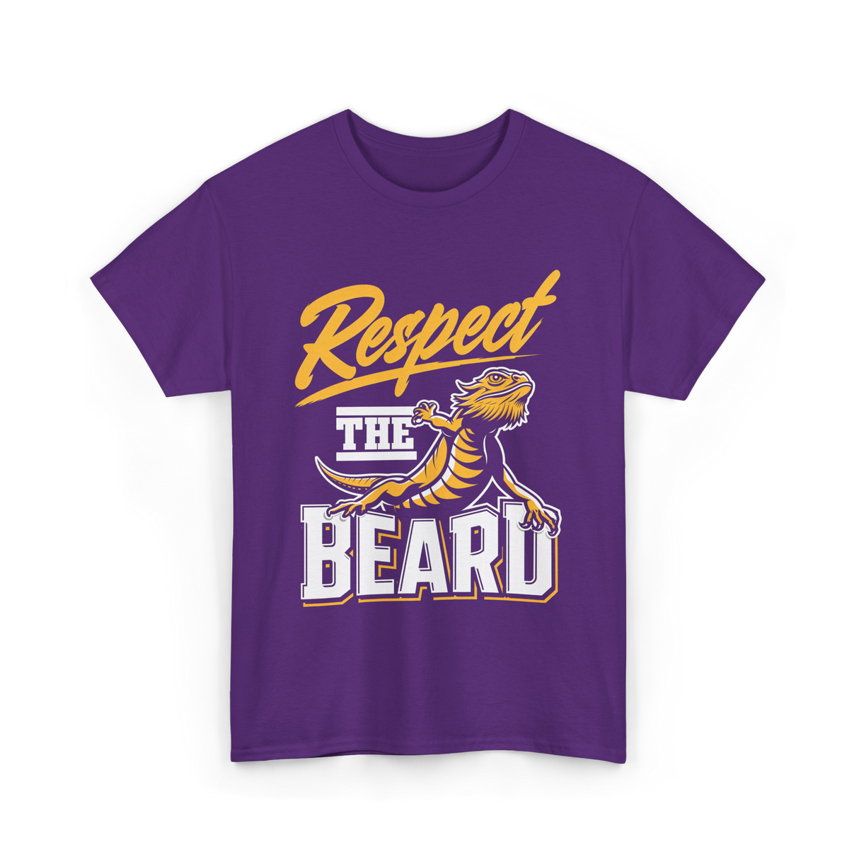 Respect The Beard Bearded Dragon T-Shirt - Purple