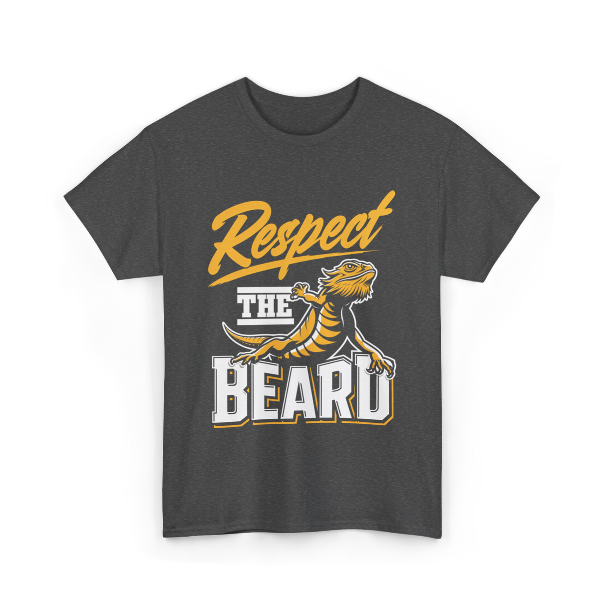 Respect The Beard Bearded Dragon T-Shirt - Dark Heather