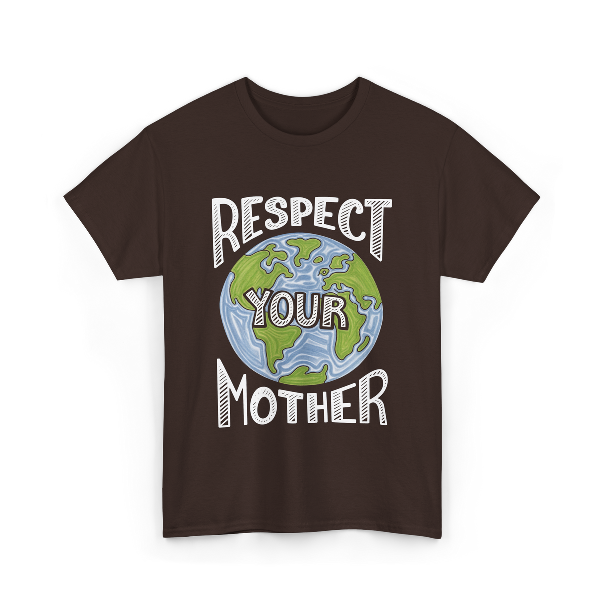 Respect Your Mother Planet T-Shirt - Dark Chocolate