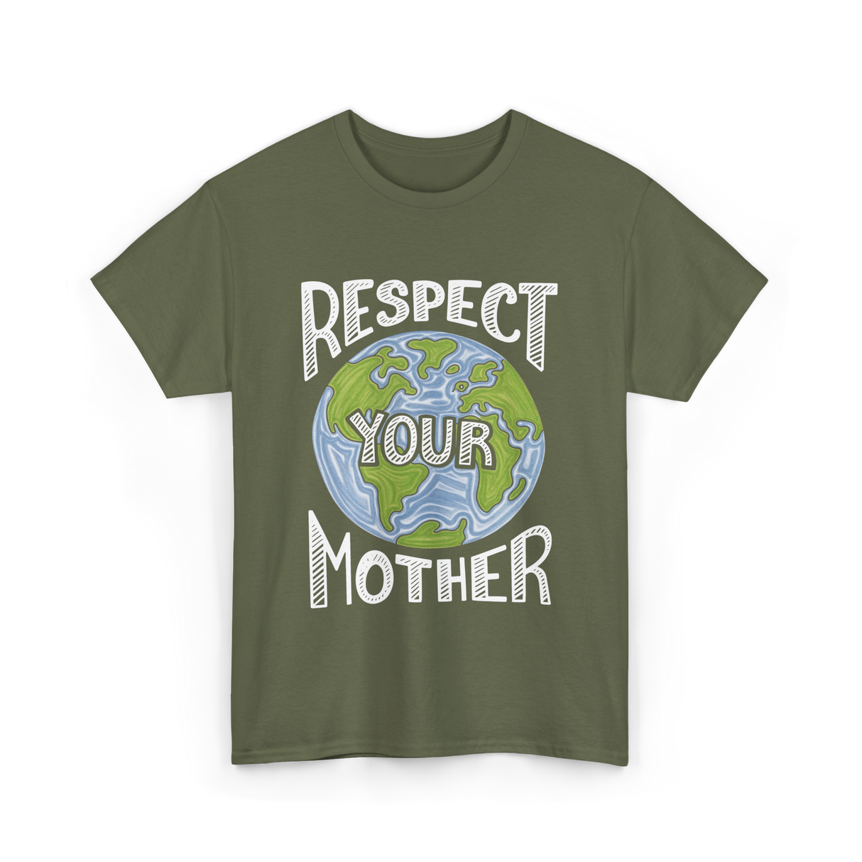 Respect Your Mother Planet T-Shirt - Military Green