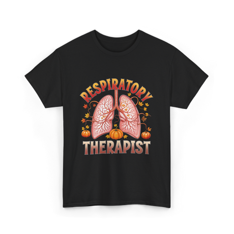 Respiratory Therapist Lung Fall T-Shirt - Black