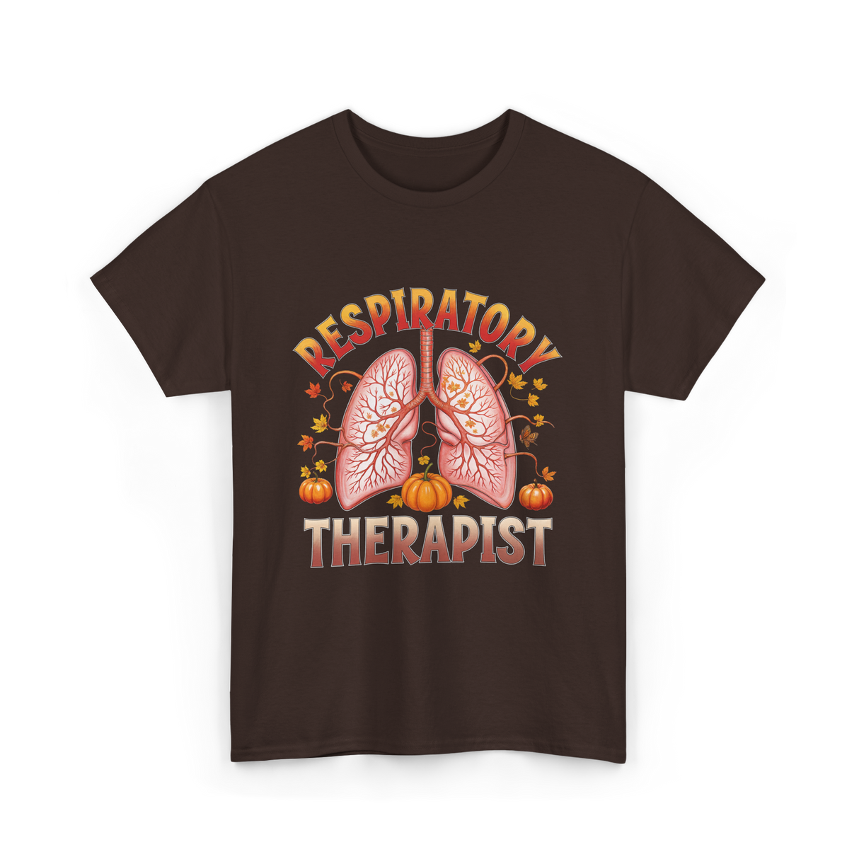 Respiratory Therapist Lung Fall T-Shirt - Dark Chocolate
