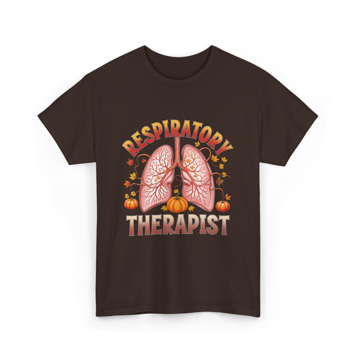Respiratory Therapist Lung Fall T-Shirt - Dark Chocolate