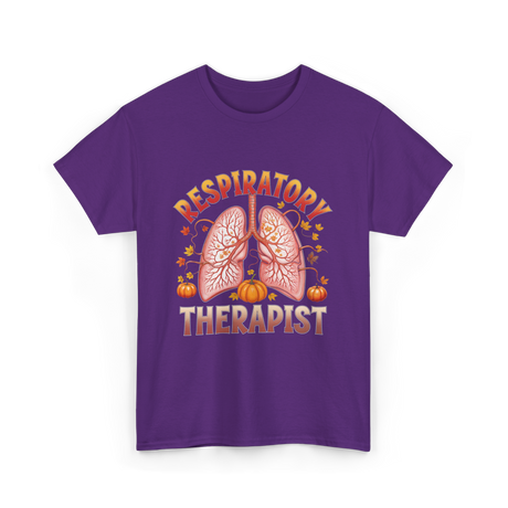 Respiratory Therapist Lung Fall T-Shirt - Purple