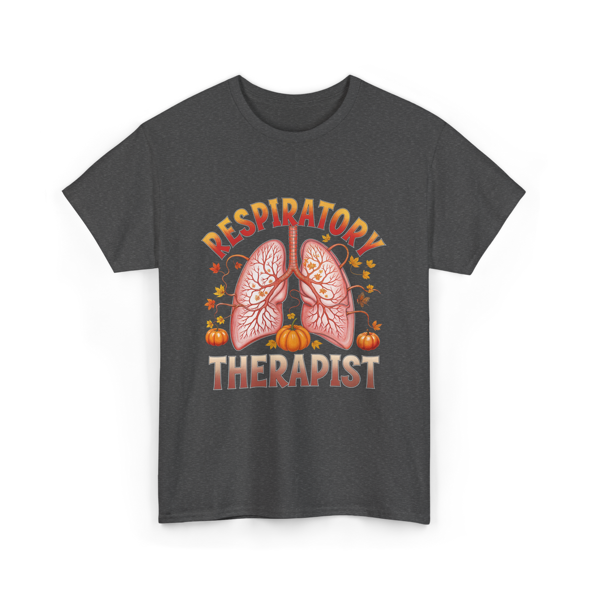 Respiratory Therapist Lung Fall T-Shirt - Dark Heather