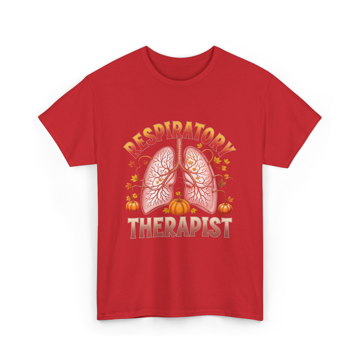 Respiratory Therapist Lung Fall T-Shirt - Red