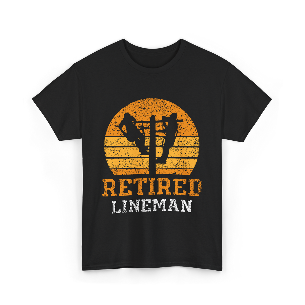 Retired Lineman Lineman Team T-Shirt - Black