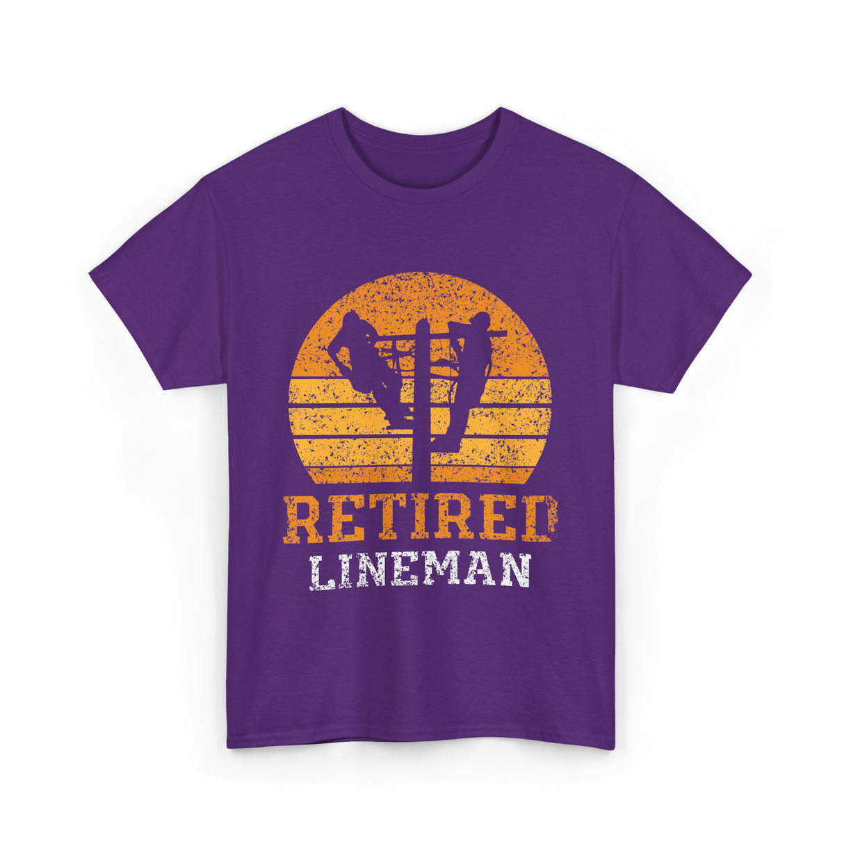 Retired Lineman Lineman Team T-Shirt - Purple
