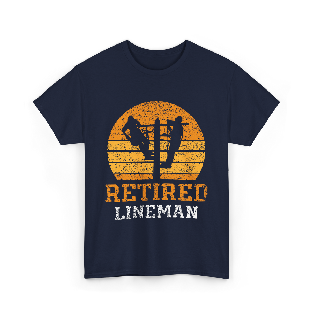 Retired Lineman Lineman Team T-Shirt - Navy