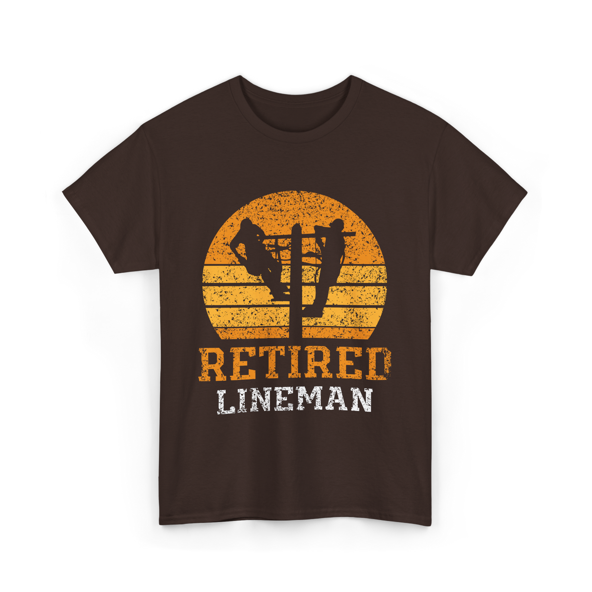 Retired Lineman Lineman Team T-Shirt - Dark Chocolate