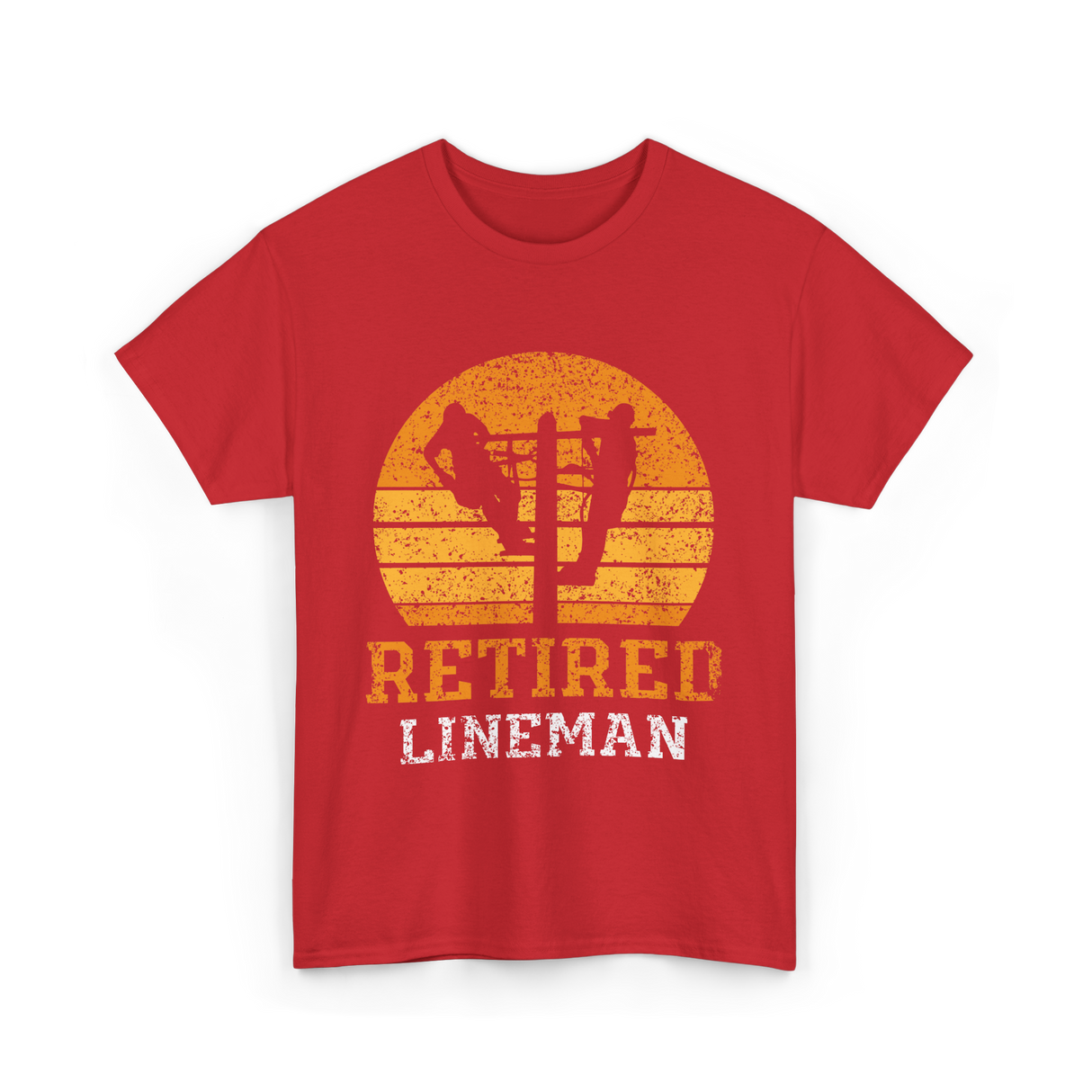 Retired Lineman Lineman Team T-Shirt - Red