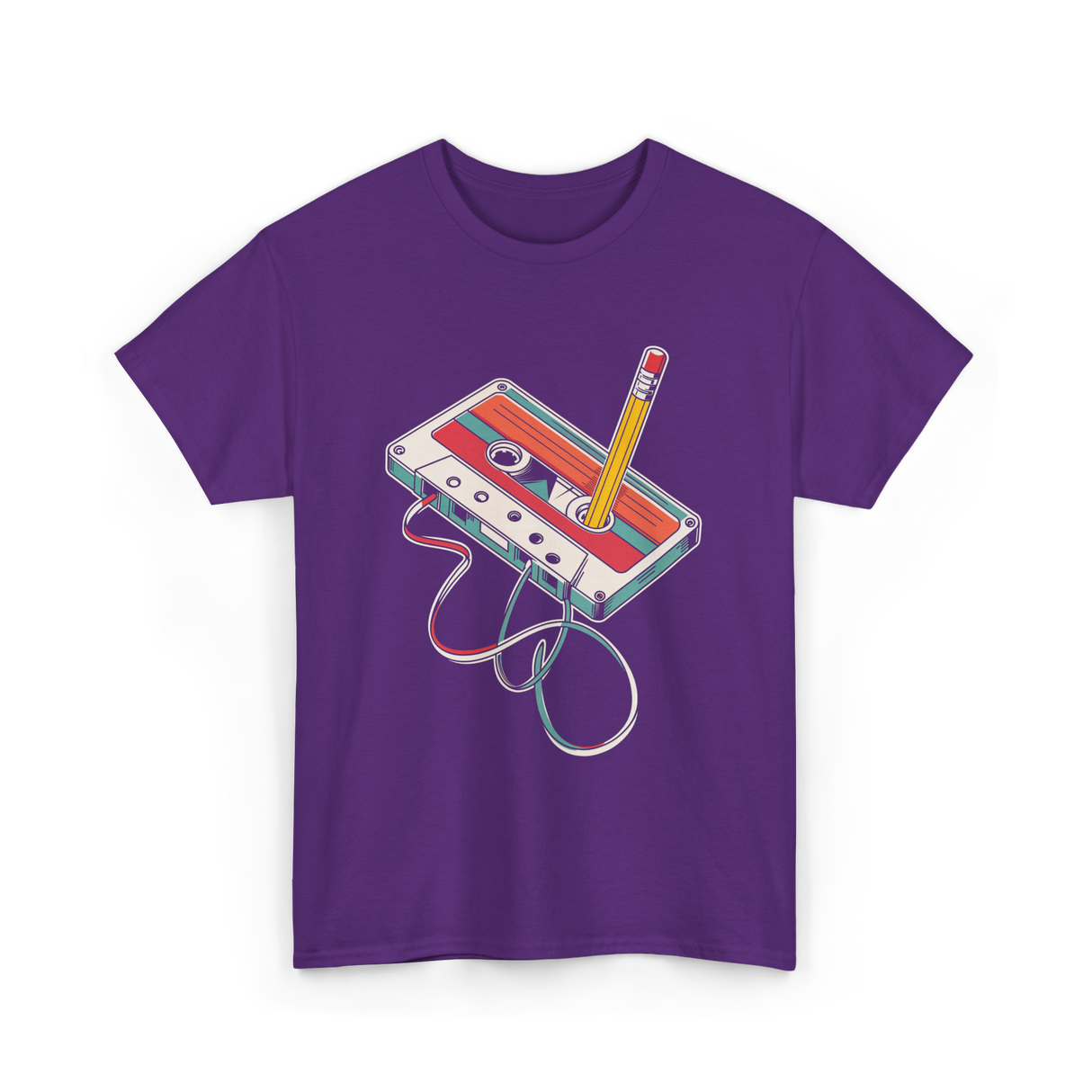 Retro Cassette Nostalgia Music T-Shirt - Purple