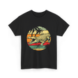 Retro Crocodile Alligator Gator Sunset T-Shirt - Black