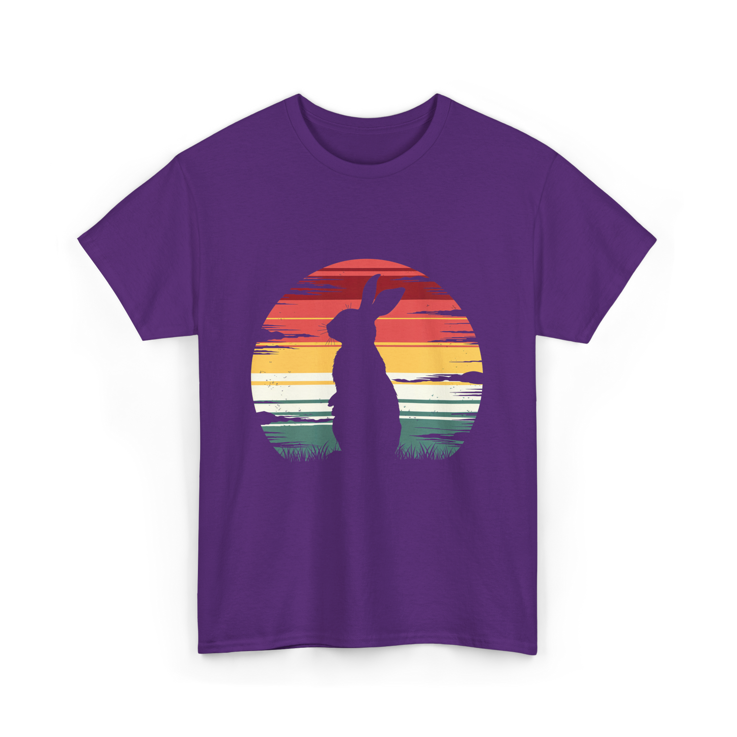 Retro Rabbit Artwork Bunny Lover T-Shirt - Purple
