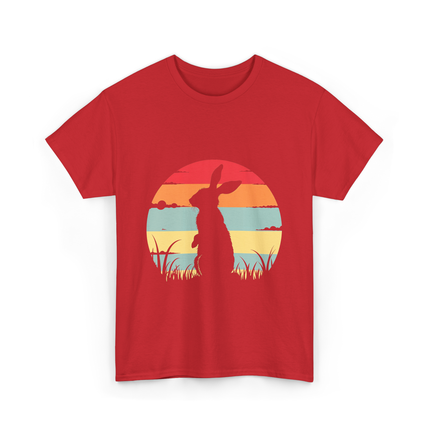 Retro Rabbit Bunny Lover T-Shirt - Red