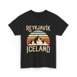 Reykjavík Iceland Mountains Travel T-Shirt - Black