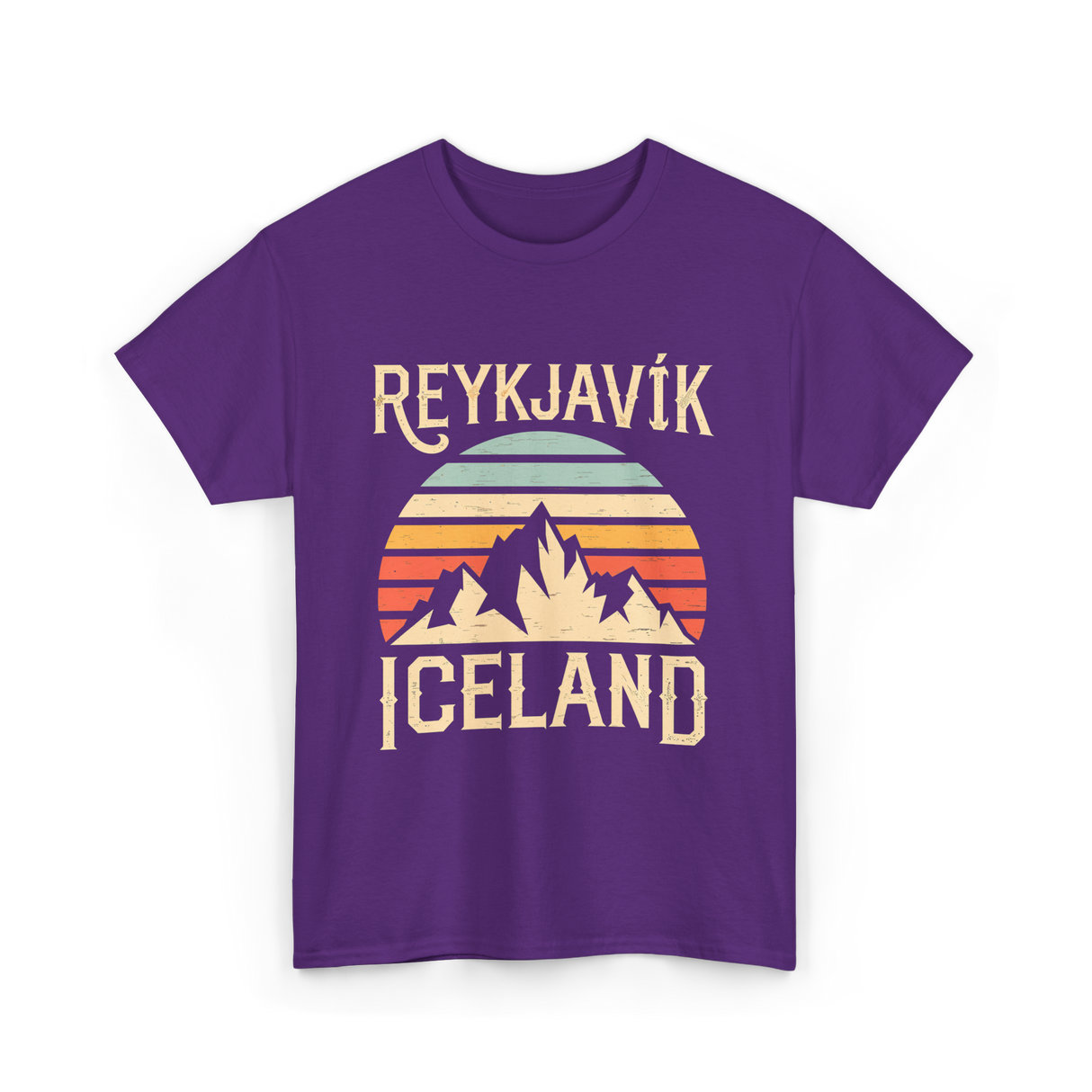 Reykjavík Iceland Mountains Travel T-Shirt - Purple
