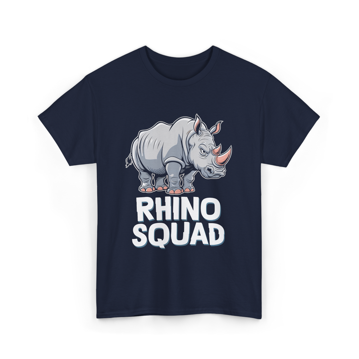 Rhino Squad Rhinoceros Wildlife T-Shirt - Navy