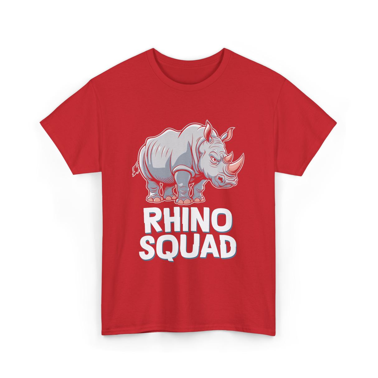 Rhino Squad Rhinoceros Wildlife T-Shirt - Red