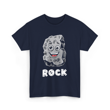 Rock Cartoon Character Rock T-Shirt - Navy