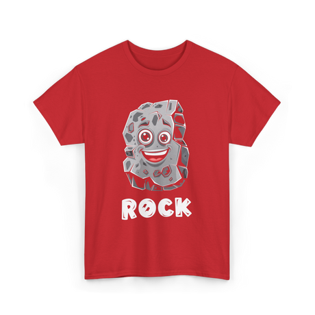 Rock Cartoon Character Rock T-Shirt - Red