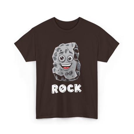 Rock Cartoon Character Rock T-Shirt - Dark Chocolate