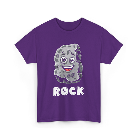 Rock Cartoon Character Rock T-Shirt - Purple