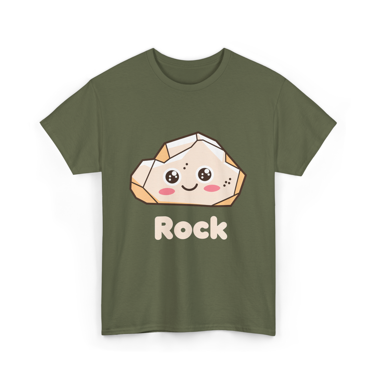 Rock Cute Character T-Shirt - Military Green