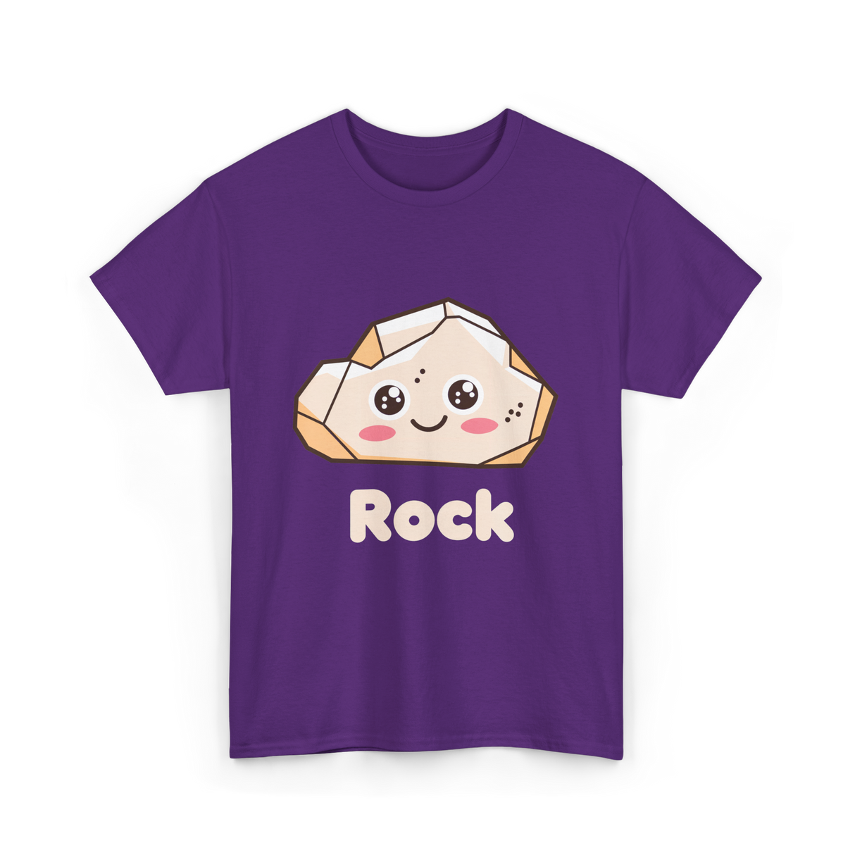 Rock Cute Character T-Shirt - Purple