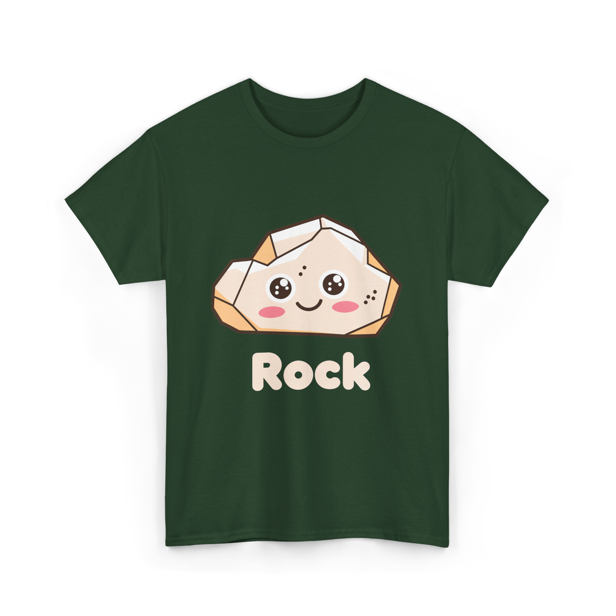 Rock Cute Character T-Shirt - Forest Green