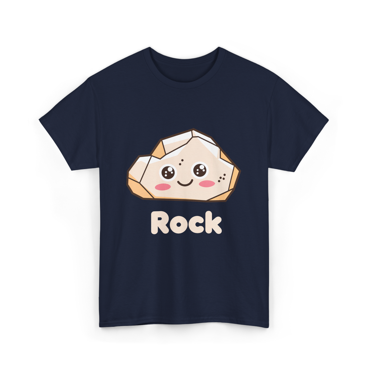 Rock Cute Character T-Shirt - Navy