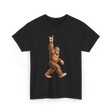 Rock On Bigfoot Sasquatch Rock Music T-Shirt - Black