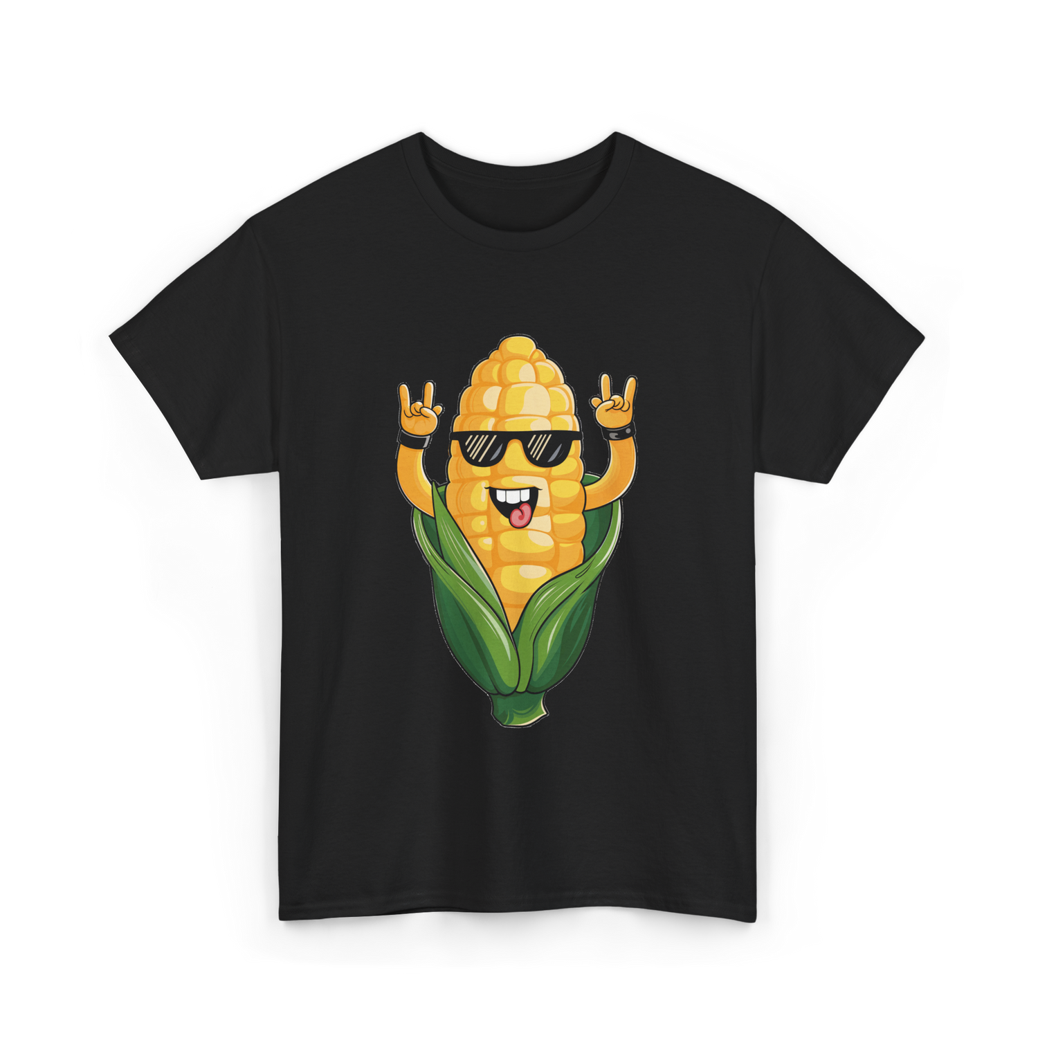 Rock On Corn Corn Lover T-Shirt - Black