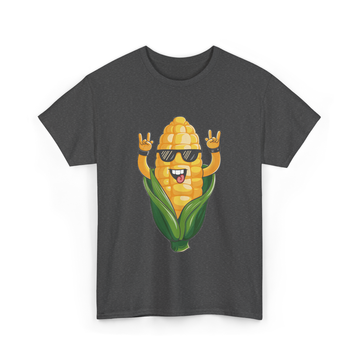Rock On Corn Corn Lover T-Shirt - Dark Heather