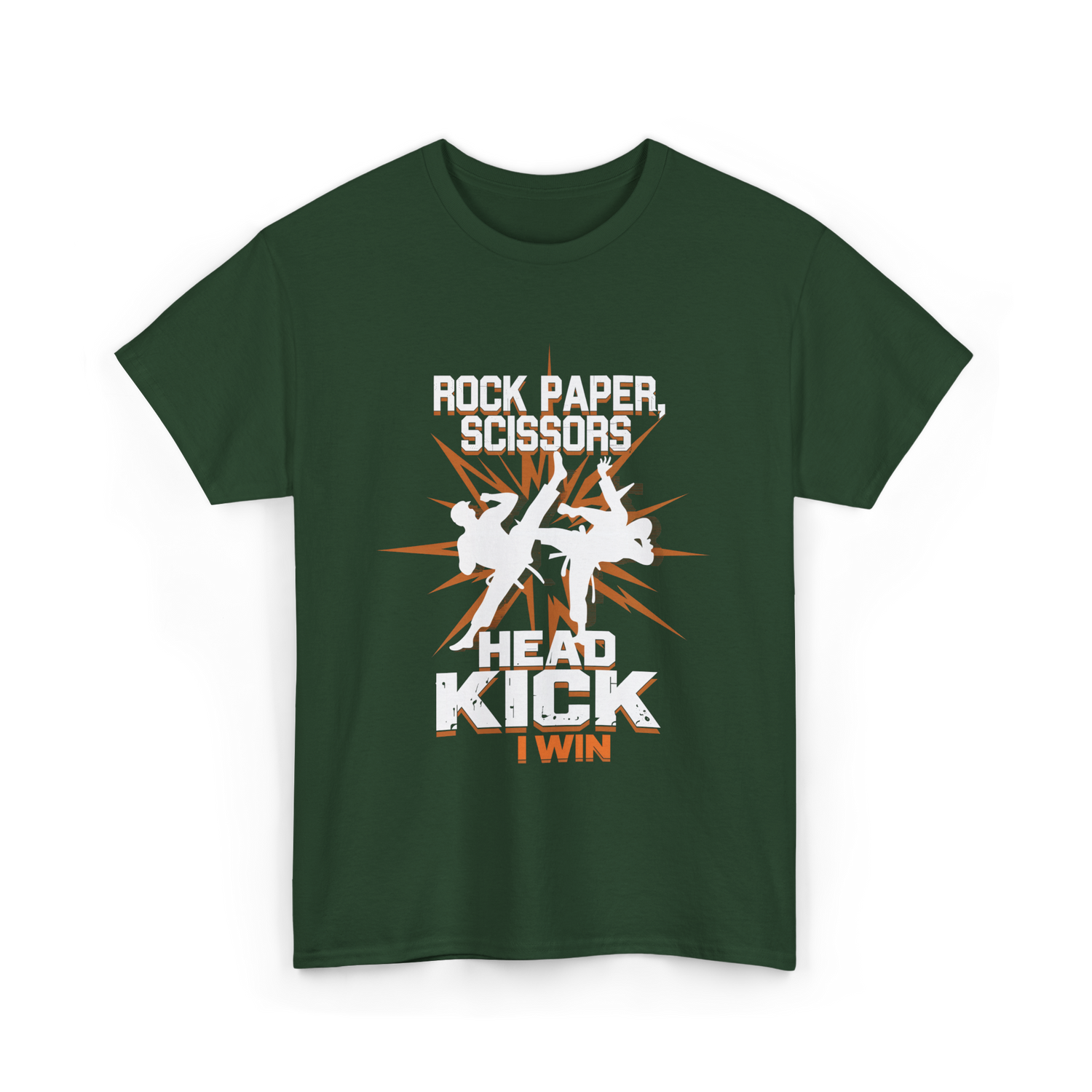Rock Paper Scissors Head Kick T-Shirt - Forest Green