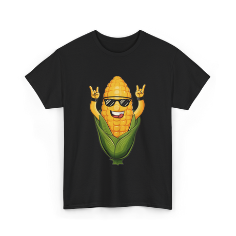 Rocking Corn Character Corn T-Shirt - Black