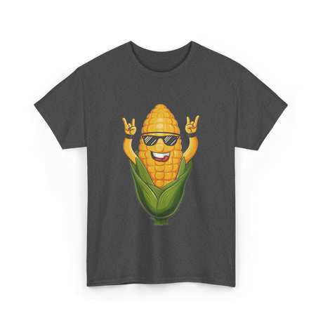 Rocking Corn Character Corn T-Shirt - Dark Heather