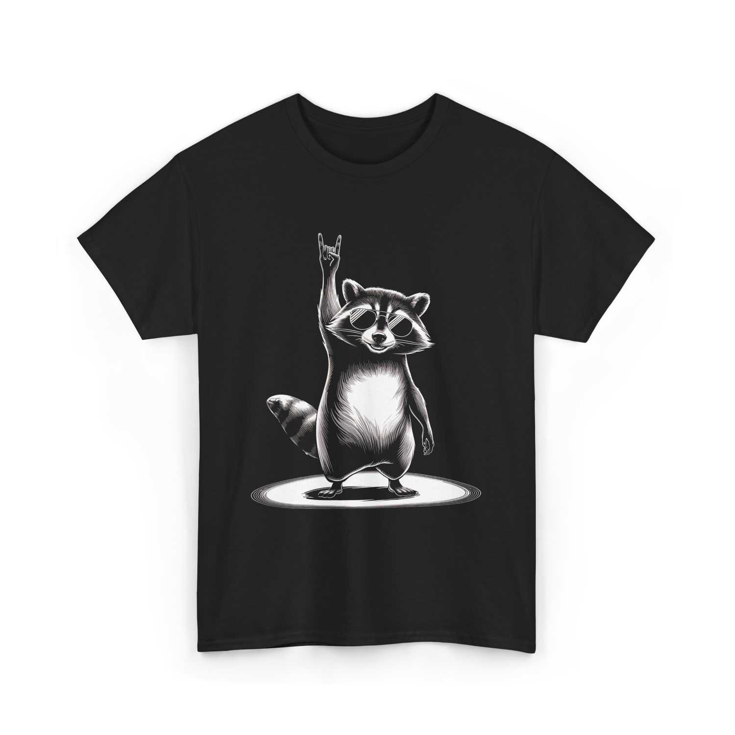 Rocking Raccoon Music Raccoon T-Shirt - Black