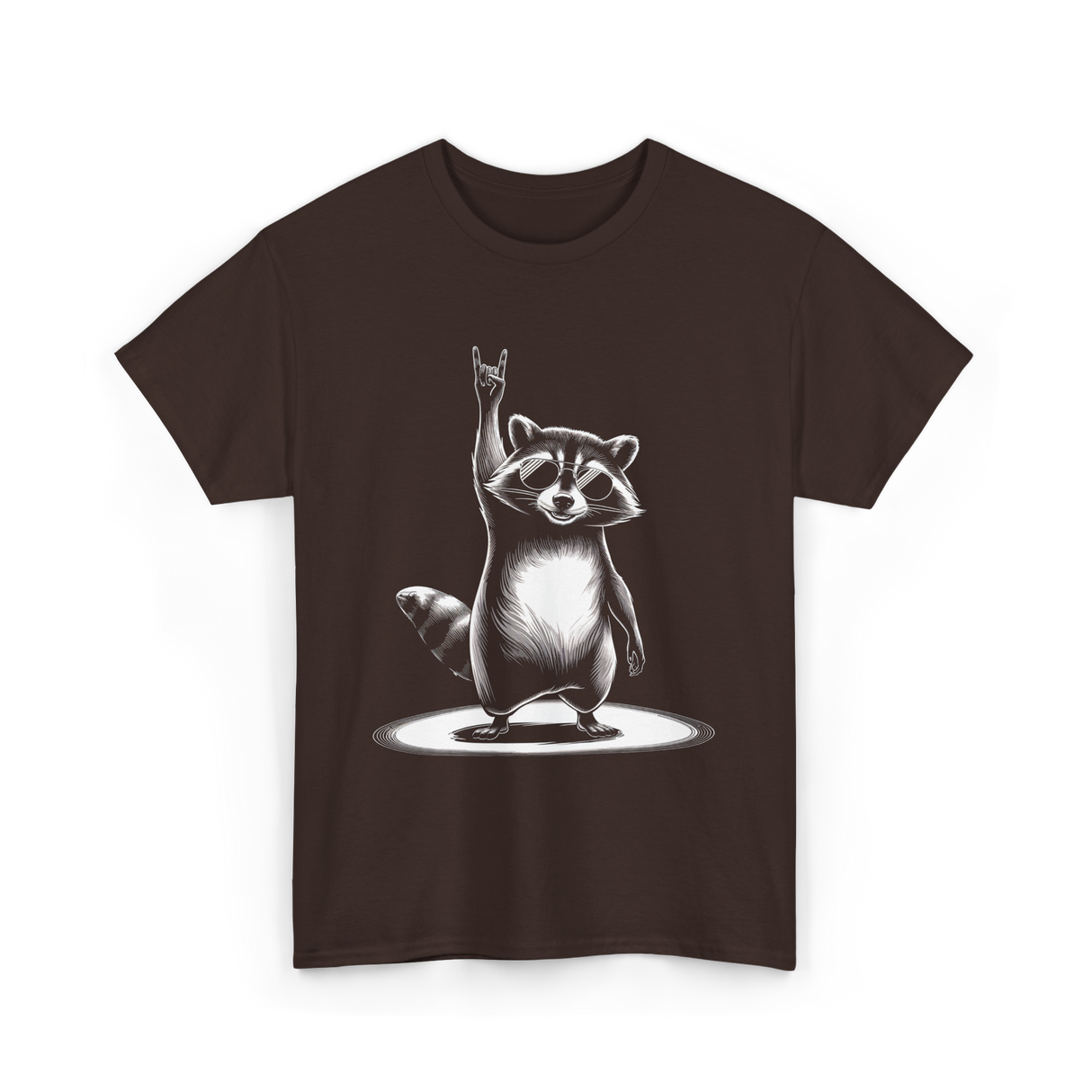 Rocking Raccoon Music Raccoon T-Shirt - Dark Chocolate