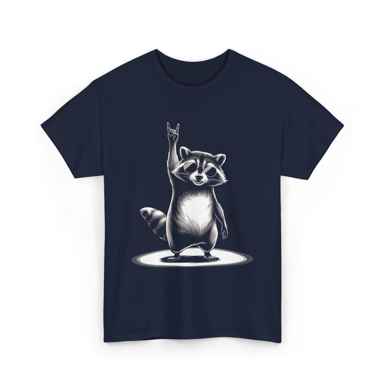 Rocking Raccoon Music Raccoon T-Shirt - Navy