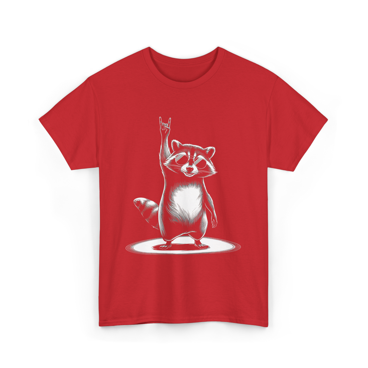 Rocking Raccoon Music Raccoon T-Shirt - Red