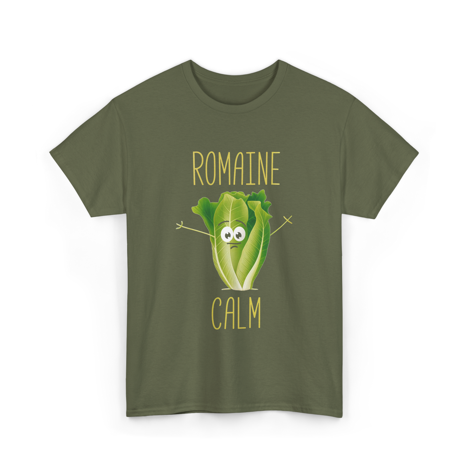 Romaine Calm Salad Gardening T-Shirt - Military Green