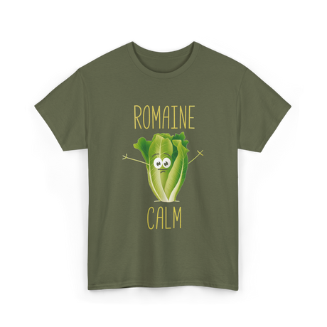 Romaine Calm Salad Gardening T-Shirt - Military Green