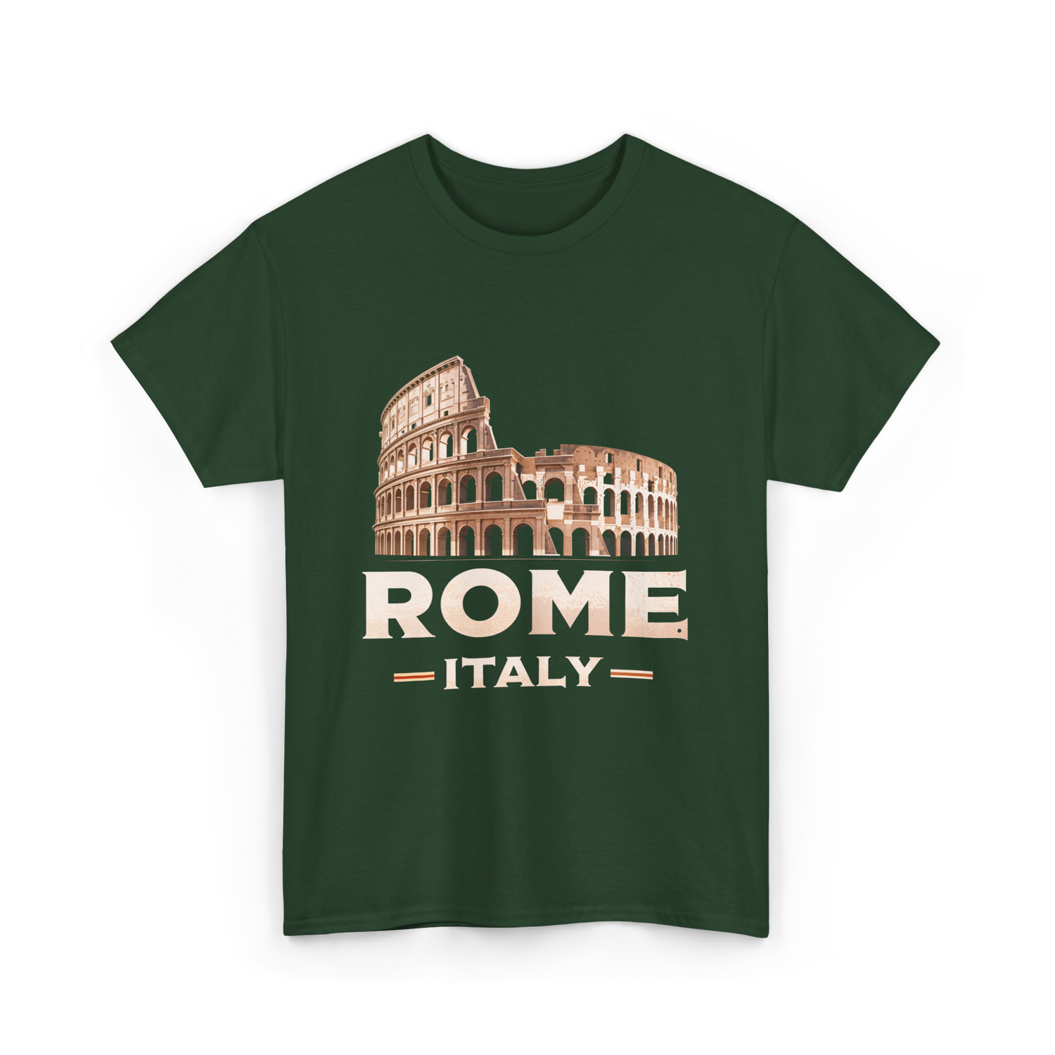 Rome Italy Colosseum Travel T-Shirt - Forest Green