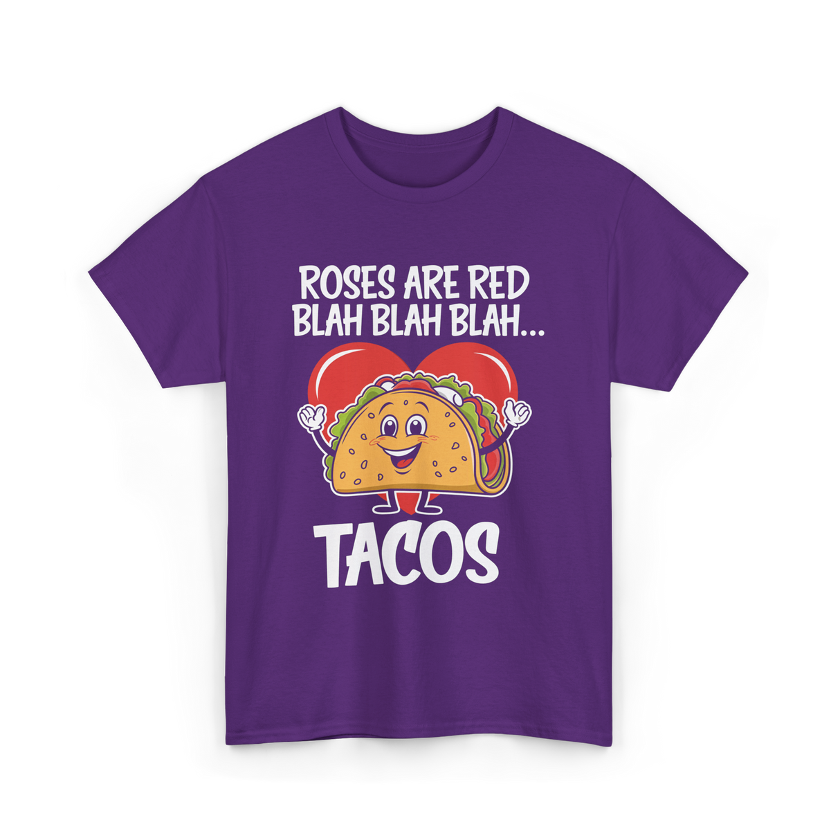 Roses Are Red Tacos Food Lover T-Shirt - Purple