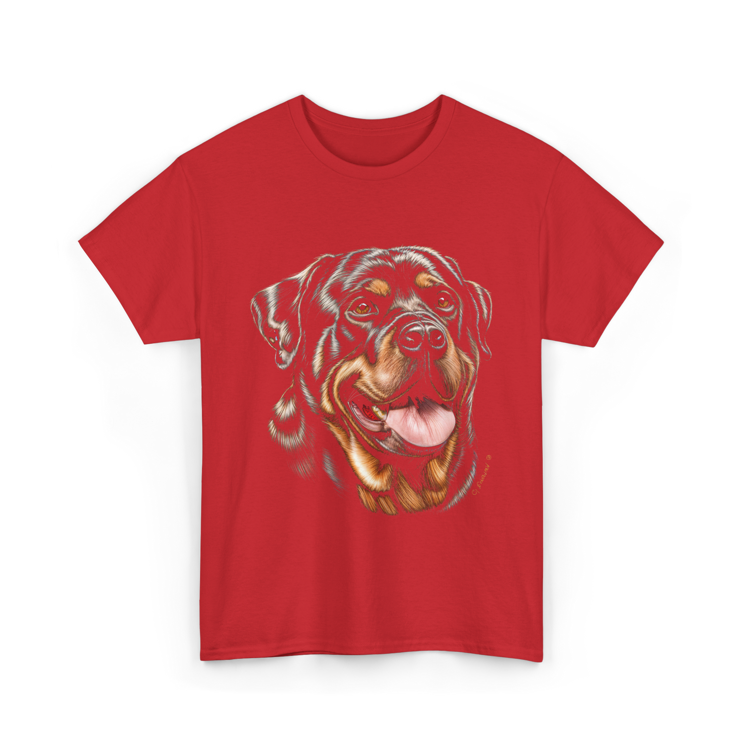 Rottweiler Portrait Dog Rottweiler T-Shirt - Red